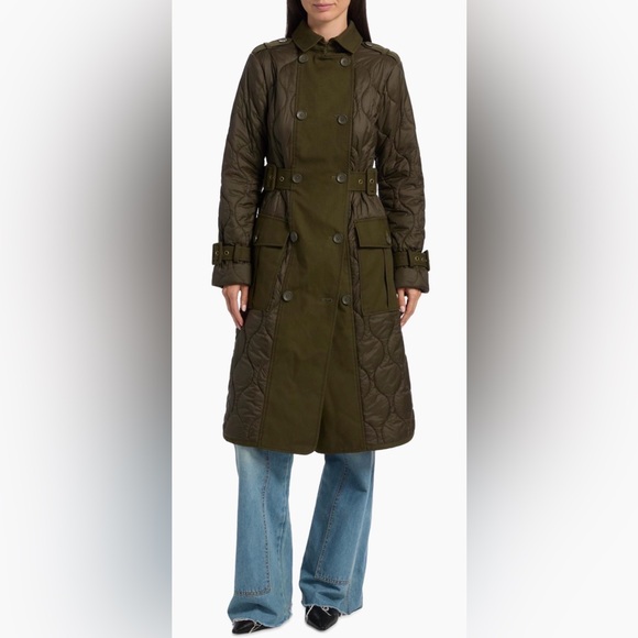 Veronica Beard Newberry Quilted Button-Front Coat